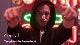  Presentation with night - PPT layouts enhanced with night portrait lit by neon background and a  colored foreground