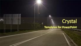  Presentation with transportation smart traffic - Cool new presentation with night road with no traffic backdrop and a tawny brown colored foreground