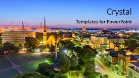  Presentation with charleston - Theme enhanced with night sc - charleston south carolina usa downtown background and a light blue colored foreground