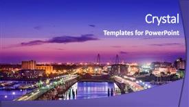  Presentation with charleston - Presentation theme consisting of night sc - charleston south carolina usa skyline background and a royal blue colored foreground