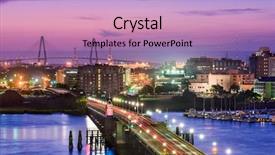  Presentation with charleston - Audience pleasing slide deck consisting of night sc - charleston south carolina usa skyline backdrop and a coral colored foreground