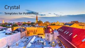  Presentation with charleston - Theme having night sc - charleston south carolina usa skyline background and a light blue colored foreground