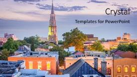  Presentation with charleston - Amazing slide set having night sc - charleston south carolina usa town backdrop and a light blue colored foreground