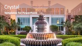  Presentation with charleston - Slide set featuring night sc - charleston south carolina usa background and a coral colored foreground