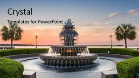  Presentation with charleston - Presentation design consisting of night sc - charleston south carolina usa background and a teal colored foreground