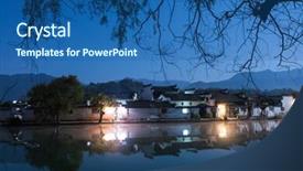  Presentation with nurse in night duty - Presentation theme consisting of night scence of quiet lake background and a  colored foreground