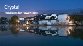  Presentation with awards night presentations - Slide set consisting of night scence of quiet lake background and a  colored foreground