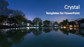 Presentation with night - Cool new slide deck with night scence of quiet lake backdrop and a  colored foreground