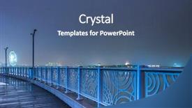  Presentation with bridge over troubled water - Cool new slide deck with night scene - walking bridge over rier backdrop and a ocean colored foreground