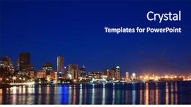  Presentation with night city - Slides enhanced with night scene of coastal city background and a black colored foreground