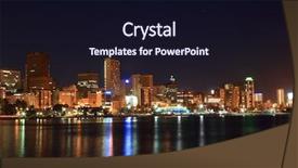 Presentation with park night city - Amazing theme having night scene of coastal city backdrop and a wine colored foreground