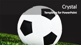  Presentation with soccer field - Presentation theme featuring night scene of a soccer background and a dark gray colored foreground