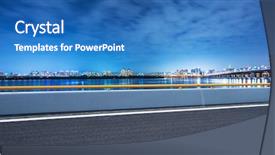  Presentation with scene - Amazing slides having night scene of empty road backdrop and a teal colored foreground