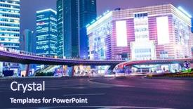  Presentation with city night - Audience pleasing slide deck consisting of night scene of modern city backdrop and a ocean colored foreground