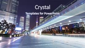  Presentation with street shanghai night - Presentation design having night scene of modern city background and a  colored foreground