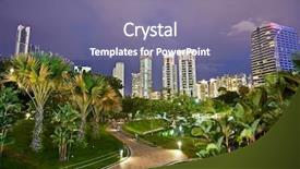  Presentation with kuala lumpur - Colorful presentation theme enhanced with night scene of modern city backdrop and a violet colored foreground
