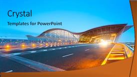  Presentation with street shanghai night - Audience pleasing theme consisting of night scene of shanghai's backdrop and a light gray colored foreground