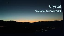  Presentation with rice fields - PPT theme consisting of night-scene-with-crescent-moon background and a wine colored foreground