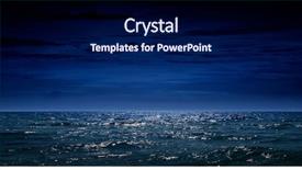  Presentation with natural - Colorful theme enhanced with night sea the ocean backdrop and a navy blue colored foreground