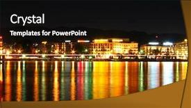  Presentation with park night city - Cool new slide deck with night shot in a city backdrop and a black colored foreground