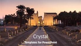  Presentation with avenue - Theme having shot of avenue of sphinx background and a tawny brown colored foreground