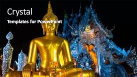  Presentation with chiang mai - Presentation design consisting of night-shot-of-the-wat background and a  colored foreground