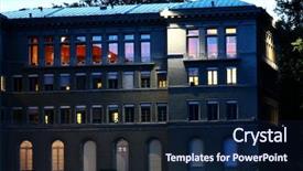  Presentation with shots - Slide set with night shots of an old building background and a navy blue colored foreground