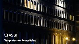 Presentation with shots - Presentation theme with night shots of an old building background and a black colored foreground