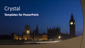  Presentation with trail - Cool new PPT theme with night-silhouette-of-big-ben backdrop and a navy blue colored foreground