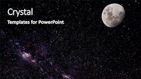  Presentation with stars moon - Cool new slides with night sky bright stars galaxy backdrop and a black colored foreground