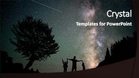  Presentation with family - Amazing slide deck having night sky full of star backdrop and a tawny brown colored foreground