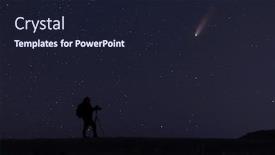  Presentation with night stars - Presentation design consisting of night-sky-landscape-image background and a wine colored foreground