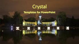  Presentation with night sky - Presentation theme featuring night sky shone from fireworks above the madrid park background and a tawny brown colored foreground