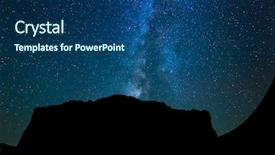  Presentation with twinkling stars - PPT layouts having night sky stars and milky background and a ocean colored foreground