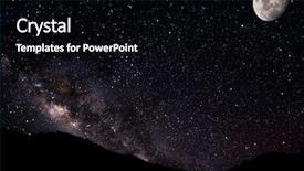  Presentation with night sky moon - Theme enhanced with night sky stars moon background and a black colored foreground