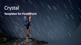  Presentation with mountain top - Colorful slide set enhanced with night sky view with stars backdrop and a navy blue colored foreground