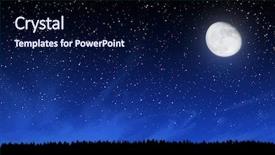  Presentation with night sky moon - Cool new presentation theme with night sky with many stars backdrop and a wine colored foreground