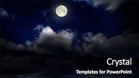  Presentation with stars moon - Audience pleasing slides consisting of night sky with moon backdrop and a black colored foreground