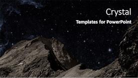 Presentation with stars moon - Presentation theme featuring night-sky-with-stars background and a black colored foreground