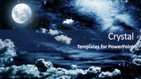  Presentation with stars moon - Colorful PPT theme enhanced with night sky with stars backdrop and a ocean colored foreground