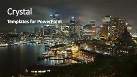 Presentation with sydney - Audience pleasing slide deck consisting of night skyline of sydney australia backdrop and a dark gray colored foreground