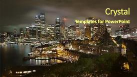  Presentation with sydney - Cool new PPT theme with night skyline of sydney australia backdrop and a tawny brown colored foreground