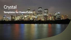  Presentation with sydney - Amazing presentation design having night skyline of sydney backdrop and a gray colored foreground
