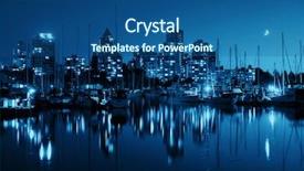  Presentation with water disinfectant - Beautiful PPT theme featuring night skyscraper - vancouver downtown architecture and boat backdrop and a ocean colored foreground