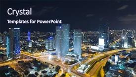  Presentation with skyscraper - Slides with night skyscraper and ayalon freeway background and a wine colored foreground