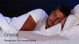  Presentation with bed - Amazing PPT theme having man with mug hot cocoa with marshmallows winter christmas drink backdrop and a violet colored foreground