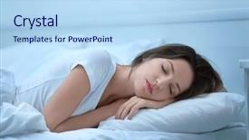  Presentation with being a single woman - PPT theme with night day - young attractive woman sleeping background and a light blue colored foreground