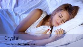  Presentation with sleeping - Audience pleasing presentation consisting of blue night - young beautiful woman sleeping backdrop and a  colored foreground