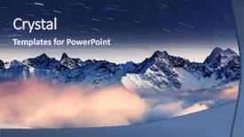  Presentation with way - Slide deck with night stars - milky way over the winter background and a ocean colored foreground