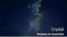  Presentation with starry night - Presentation theme enhanced with night-starry-sky-with-milky background and a navy blue colored foreground
